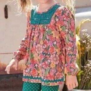 Matilda Jane Freshly Baked Pies Floral Tunic Top Blouse Size 8
